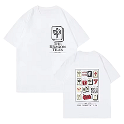 Mahjong Dragon Tiles Crewneck NTAN2304 Mahjong T-Shirts