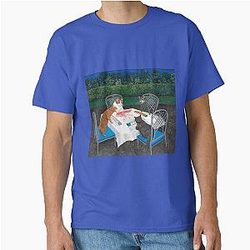 Cats Playing Mahjong in the Garden Tee