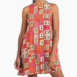 Number 5 Mahjong Tiles A Line Dress
