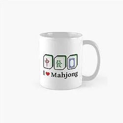 I Love Mahjong - Mahjong Tile, Cantonese Game - Black Classic Mug