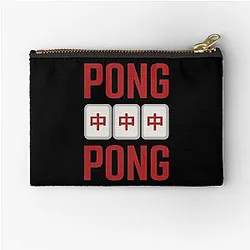 Mahjong Pong Red Dragon Zipper Pouch