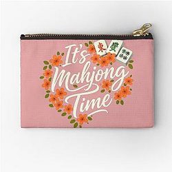 Mahjong Time - Heart Zipper Pouch