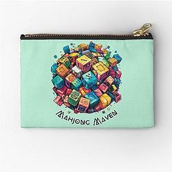 Psychedelic Mahjong Brick Circle T-Shirt Unique Zipper Pouch