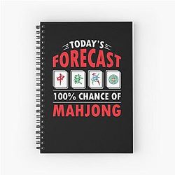 Today's Forecast 100% Chance of Mahjong Party Spiral Notebook
