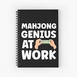 Mahjong Genius at Work Funny Mahjong Player Quote Spiral Notebook