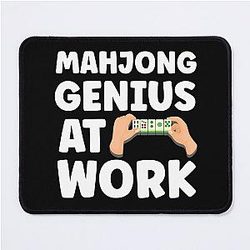 Mahjong Genius At Work Funny Mahjong Player Quote Mouse Pad