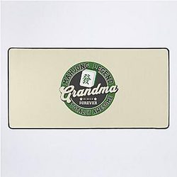 Mahjong Grandma The Legend I Love Mahjong Cantonese Game Desk Mat