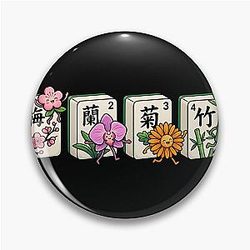 Mahjong Flowers Pin