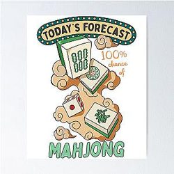 Mahjong Tiles Cartoon Poster