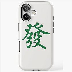 Green Mahjong Dragon Tile. It's Mahjong Time! iPhone Tough Case