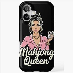 Mahjong Queen Cute Design Mahjong Player Gift Night Outfit iPhone Tough Case