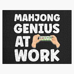 Mahjong Genius at Work Funny Mahjong Player Quote Jigsaw Puzzle