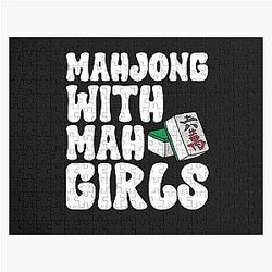Mahjong with Girls - Funny Game Quote Jigsaw Puzzle