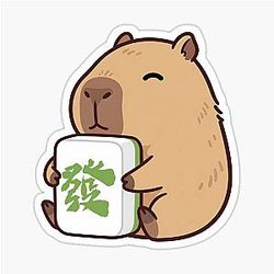 Mahjong Huat Tile Capybara Sticker