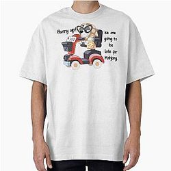Hurry We are going to be late for Mahjong Oversized T-Shirt