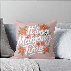 Mahjong Time Throw Pillow