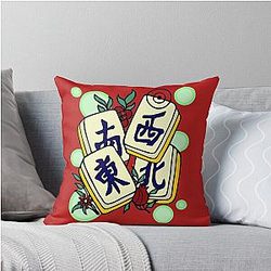 Mahjong Four Winds Throw Pillow