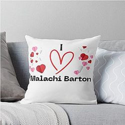 I Love Malachi Barton - Cute Disney Star Fan Art for Kids Teens Throw Pillow