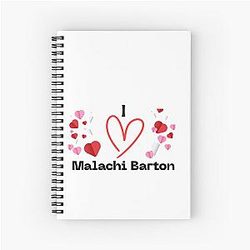 I Love Malachi Barton Cute Disney Star Fan Art Design for Kids Teen Spiral Notebook