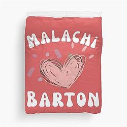 Malachi Barton Text Design Minimalist Fan Name Graphic Duvet Cover