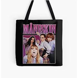 Maneskin Måneskin - Winners of Eurovision Song Contest 2021 Italy Zitti E Buoni Retro Vintage All Over Print Tote Bag