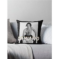 of Damiano maneskin eurovision 2021 Throw Pillow