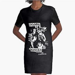 MANESKIN I WANNA BE YOUR SLAVE Graphic T-Shirt Dress