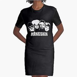 Maneskin Merch Maneskin Graphic T-Shirt Dress