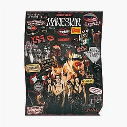 Rock Band Collage Maneskin Posters