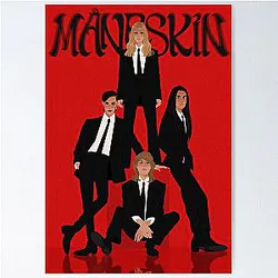 Maneskin Comic Band Poster