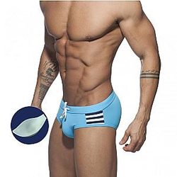 New Swimming Pants Striped Color Block Mankini Beach