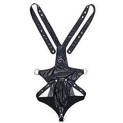 1st Mankini Leather Harness Straps Bodysuit