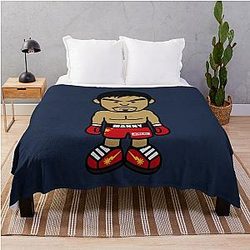 Angry Manny Pacquiao Cartoon Throw Blanket by AiReal Apparel
