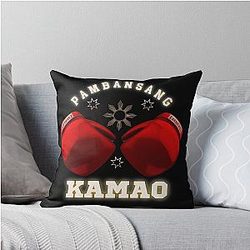 Pambansang Kamao Boxing Manny Pacquiao vs Errol Spence Gold Throw Pillow