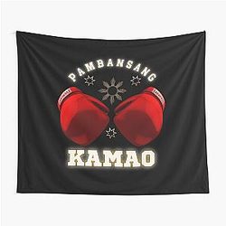 Pambansang Kamao Boxing Manny Pacquiao vs Errol Spence Gold Tapestry