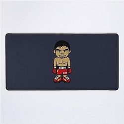 Angry Manny Pacquiao Cartoon by AiReal Apparel Desk Mat