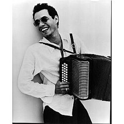 Marc Anthony Playing Accordion Black and White Photo Print (8x10) - Item MVM00743