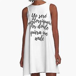 Preciosa Rafael Hernandez Marin y Marc Anthony Puerto Rico A-Line Dress