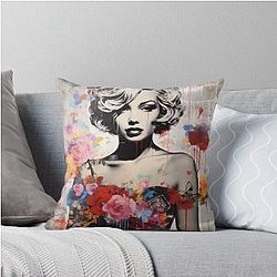 Marilyn Monroe Banksy Throw Pillow
