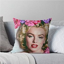 Marilyn Monroe Floral Artwork No.8 Throw Pillow