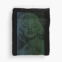 Marilyn Monroe Halftone Pop Culture Art Blue Duvet Cover