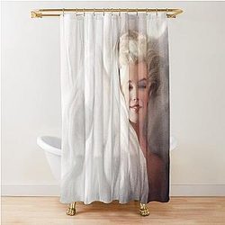 Marilyn Monroe Norma Jean Blonde Bombshell 1950s Pin Up Fan Art Merch Shower Curtain