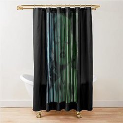 Marilyn Monroe Halftone Pop Culture Art Blue Green Shower Curtain