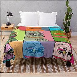 Rare Pop Art Marilyn Pepe the Frog Throw Blanket
