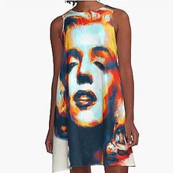 Marilyn Monroe Retro Painting Wall Art A-Line Dress T Shirt Reusable Facemask Design Home Decor
