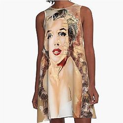 Marilyn Monroe Abstract Color Art A-Line Dress