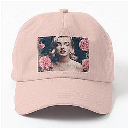 Marilyn Monroe floral artwork Dad Hat