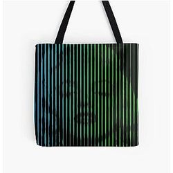 Marilyn Monroe Halftone Pop Culture Art Blue Green Over Print Tote Bag