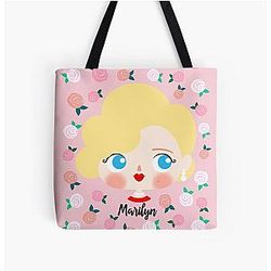 Marilyn Monroe Roses D13 All Over Print Tote Bag