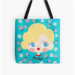 Marilyn Monroe Roses D12 All Over Print Tote Bag